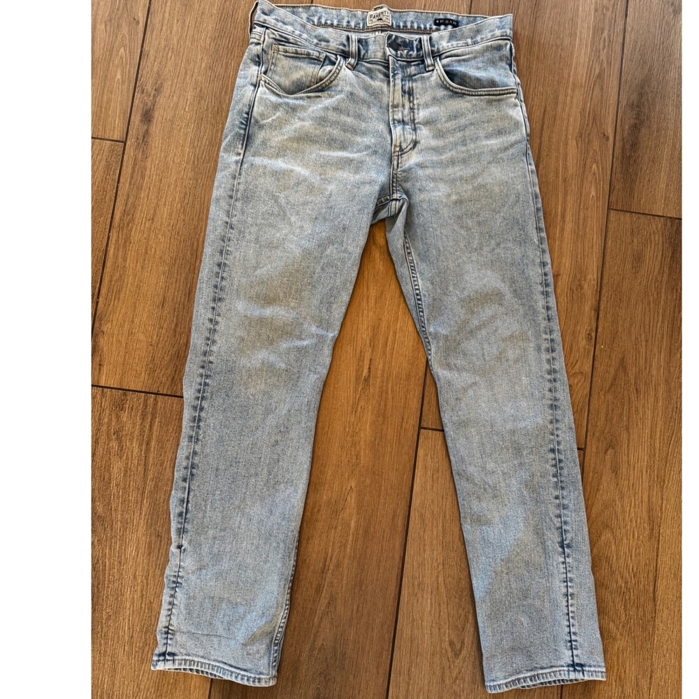 Faherty Brand Mens Light Wash Organic Cotton Stretch Straight Leg Jeans 31x30